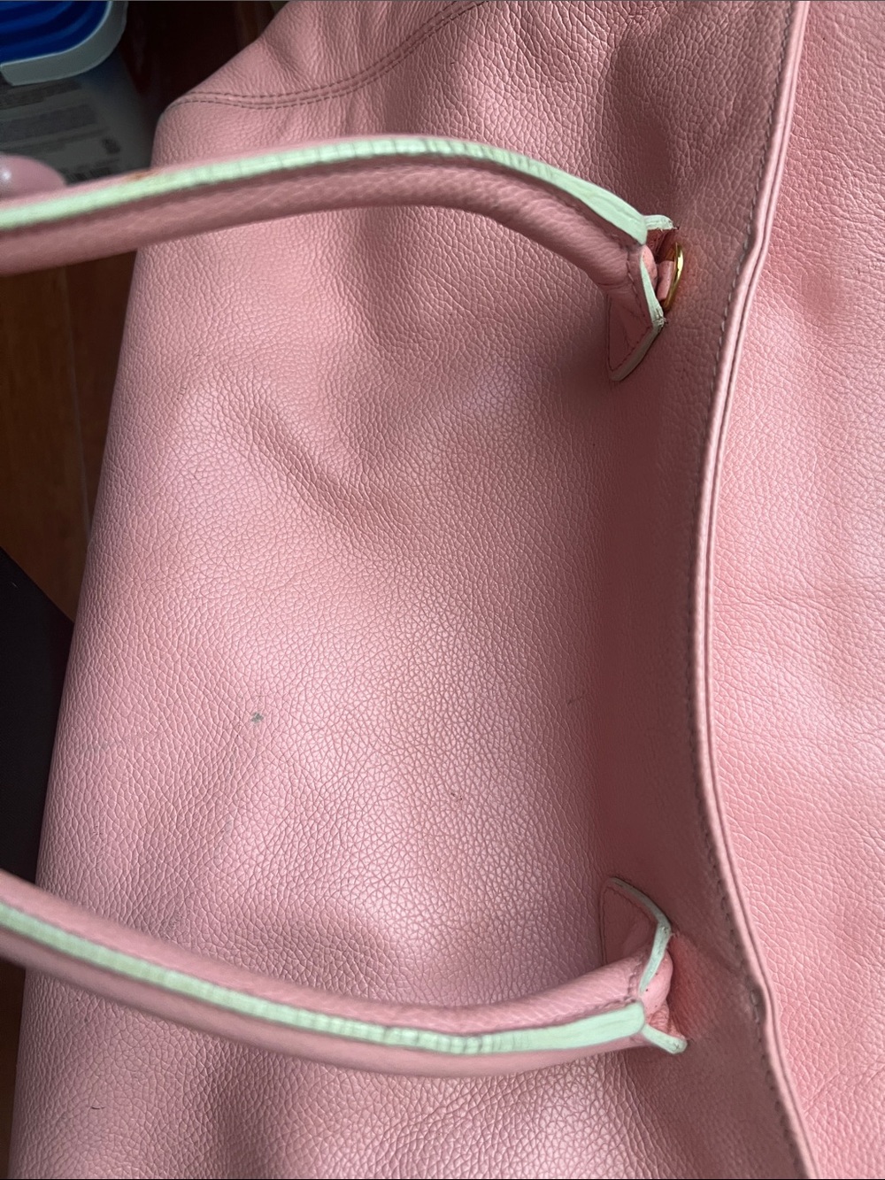 Vintage CHANEL Pink Leather Double-Handle Tote with 24k plated Gold CC Logo - Picture 14 of 16